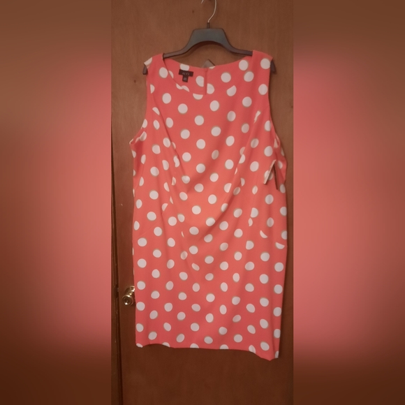 Tangerine Polka Dot Dress Sz 24 W - Picture 1 of 4